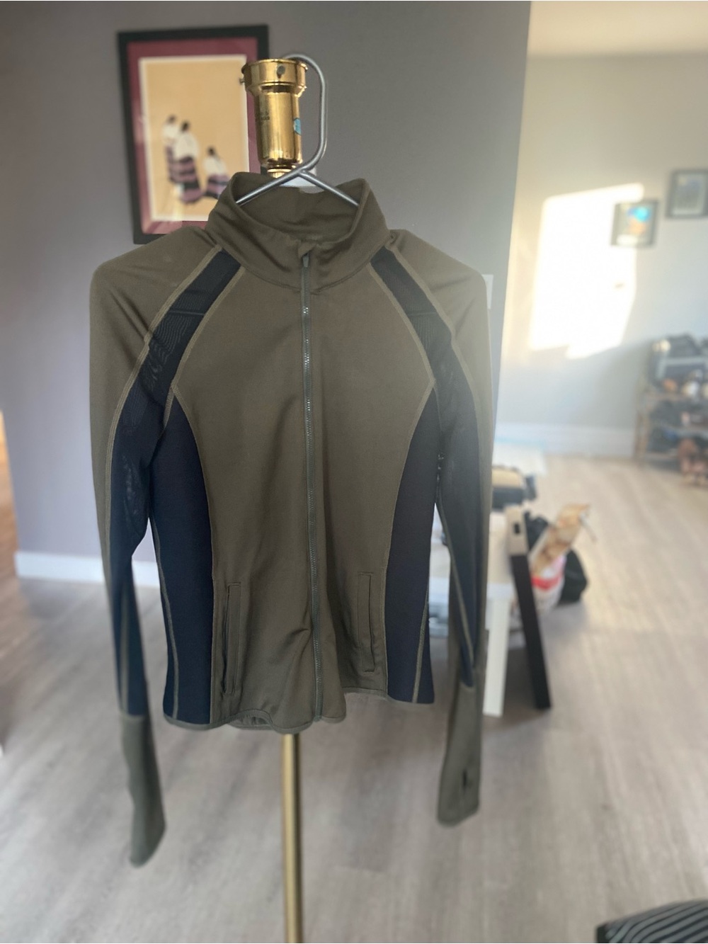 Puma Olive Green and Black Full-Zip Utility Jacket